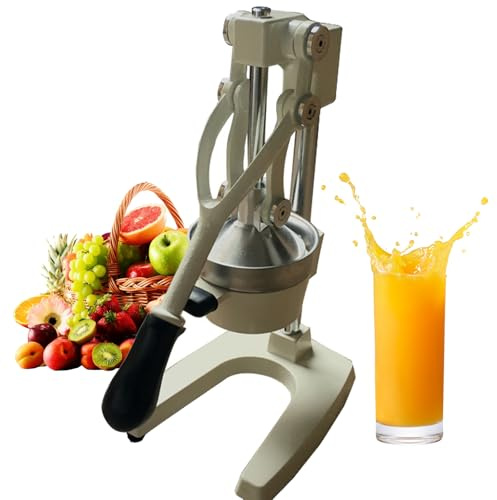Spremiagrumi in Ghisa, Spremifrutta, Filtro a Imbuto in Acciaio Inossidabile 304 con Premistoppa in Lega di Alluminio, Spremiagrumi Manuale, per Frutto del Drago, Melograno, Arancia, Anguria White