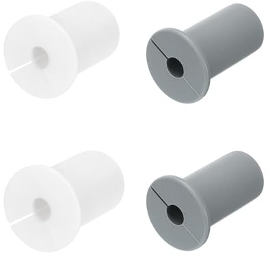 HiPicco 4Pcs Wall Grommets for Cables 3/4-Inch Silicone Cable Wall Bushing Feed Through Cable Routing Kit Accessories Wall Cable Pass Through for Ethernet with 7mm Hole, （2pcs Grey， 2pcs White)