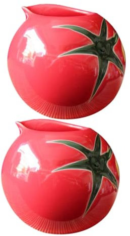 OFFSCH 2pezzi Tazze in Ceramica Forma Pomodoro Di Mug Latte Giapponesi Design Liscio e Resistente Per Casa Bar e Ristorante