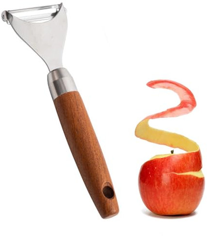One Piece Ergonomic Steel Speed Peeler Sharp Wooden Vegetable Peeler Good Grip Fruit Vegetable Peeling Tool for Kitchen Fruit Vegetable