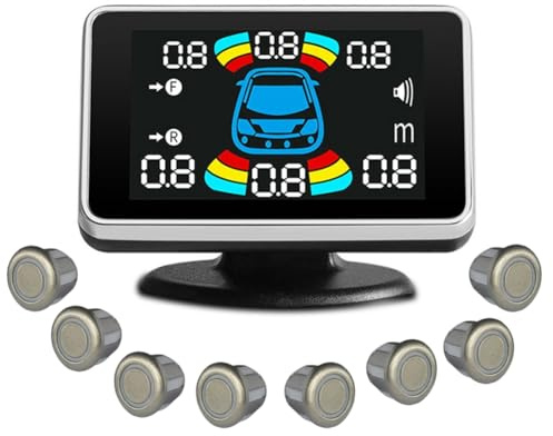 Wzxksoac 8 Capteur de Stationnement Parktronic pour Voitures Radar de Recul Électronique Auto Détecteur D'Assistance pour Marche Buzzer B