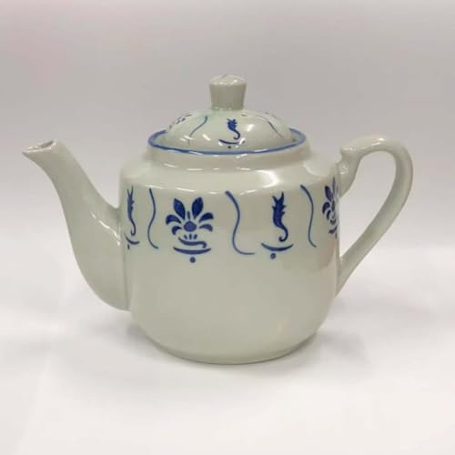 Porcellana Jingdezhen Teiera dipinta a mano di grande capacità blu e bianca porcellana teiera in ceramica, teiera di fiori, caffettiera A18