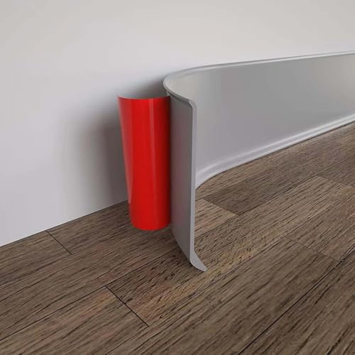 Weichsockelleiste Selbstklebend-PVC, 6m(L) Sockelleisten Selbstklebend, Flexible Sockelleistenleiste Leicht zu Schneiden, Fußleisten Selbstklebend Leicht zu Reinigen,Grau,5.91in/15cm