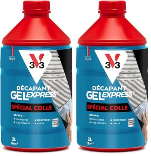 V33 Décapant gel express spécial colle 2L (Lot de 2)