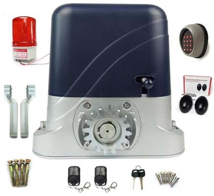 Motore per cancello Scorrevole Operatori di cancelli scorrevoli Impermeabili con finecorsa Peso Massimo 800 kg con Kit di Controllo remoto Wireless Scelta del Supporto(A)