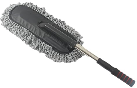 Dewireaey Plumero De Coche, Plumero Coche Exterior, Cepillo Quita Polvo para Coches con Asas Extensibles, Cepillo para Detalles, Gris