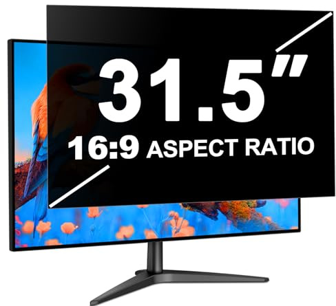 LUSA DESIGN 31,5 Zoll Monitor Blickschutzfilter für 16:9 Seitenverhältnis | Blendfrei Blaulichtfilter Computer Privacy Screen 31.5 Sichtschutzfolie, Abnehmbarer Blickschutzfolie Sichtschutzfilter