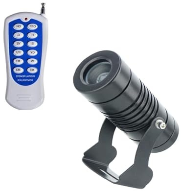 Foco de Haz RGB, luz LED de Fuente de Anillo de 10 W, proyector de Pared Exterior para Exteriores, Foco de Haz Estrecho, Foco de iluminación remota para iluminación Exterior de Edificios (Blanco cáli