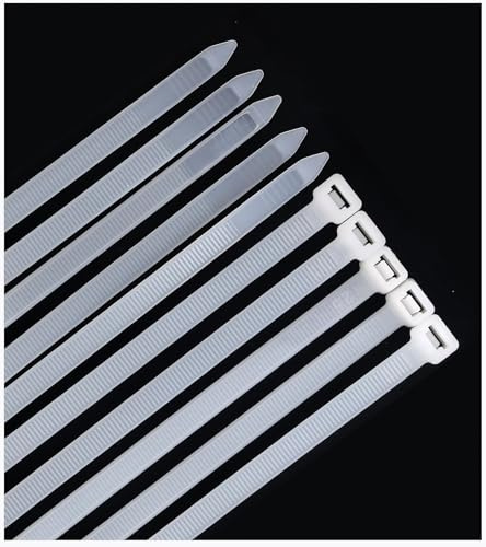 Menylon Cable Ties Clear 300mmx7.6mm, 50 Pack Long White Plastic Zip Ties Heavy Duty with 70 Kg Tensile Strength, Thick Self-Locking Tie Wraps Extra Strong for Garden Office Home Outdoor