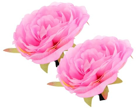 BESPORTBLE 2 Stück Künstliche Pfingstrosen Haarclips Chinesischer Stil Realistische Blumen Haarschmuck Damen Hochzeit Party Urlaub Rosa