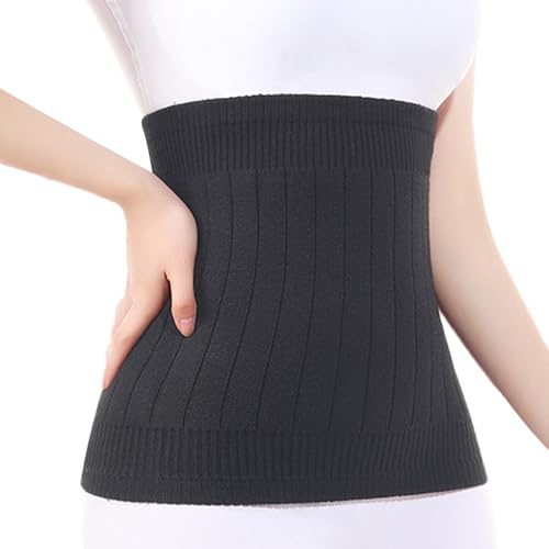 VEGCOO Winter Taillengürtel für Damen Outdoor Sport Gefütterte Wärmende Enganliegende Taillenunterstützung Kälteschutz für Rücken und Bauch (Schwarz)
