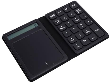 VBESTLIFE Bluetooth Numéro Pliable Pliable, Clavier Numérique sans Fil avec Affichage de Calculatrice et pavé Tactile, 23 Touches comptabilité Numpad pour OS X Android Gin