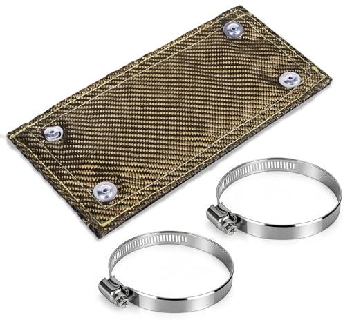 ilauke Auspuff Hitzeschutzband Set 10 x 20,3cm | Glasfaser mit Edelstahl-Zubehör, hitze- und korrosionsbeständig, vielseitig einsetzbar für Fahrzeuge und Heizanlagen