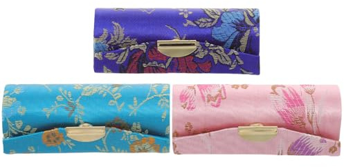 Garneck Boîte de Rangement pour Rouge à Lèvres Style Chinois en Plastique 3pcs Plusieurs Styles Design Bouton Élégant Organisateur Portable et Lisse Plusieurs Styles pour Voyage et Présent