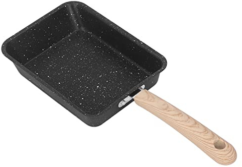 OPSDKVKS Padella Quadrata in Ferro, Padella per Frittata Giapponese Antiaderente, Materiale in Ferro Premium con Riscaldamento Uniforme, Utensile da Multifunzionale per Pancake, Pancetta,