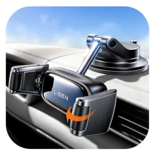 LISEN Handyhalterung Auto Rollen Design KFZ Handy Halterung Vakuum Saugnapf | Einmal Einstellen,Einhandbedienung,30+KG Vakuum Saugnapf,360° drehbar,iPhone 12–17,Samsung,Alle 4,0–7.0 Zoll Smartphones
