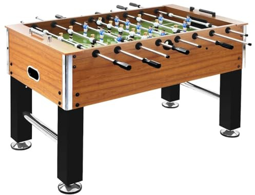 Refined Kickertisch 60kg Stahl Tischkicker Tischfußball Fussballtisch 140x74,5x87,5 cm Hellbraun und Schwarz