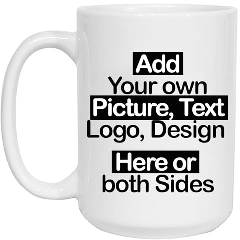 SAMAR Personalised Mug - Add Your Text, Picture, Design or Logo on This Ceramic Coffee Mug 15oz. Customised Gift idea for Birthday, Wedding, Anniversary and Special Moments