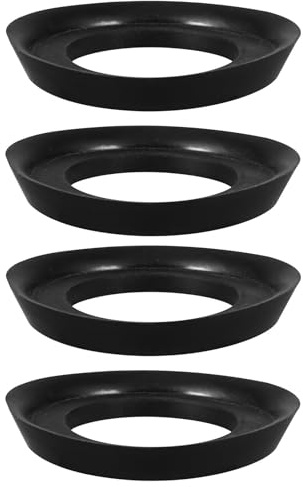 LALADEFIEE Urinal Flange Seal Replacement 4pcs Urinal Drain Rubber Gasket Leak-Proof Water Leakage Prevention for Home Commercial Bathroom Black