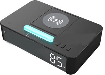 carotoe modern digital väckarklocka med automatisk skiftande ljusstyrka och 10 W energiöverföringsstativ temperaturdisplay väckarklocka