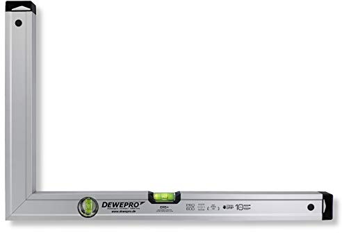DEWEPRO® Aluminium Bauwinkel 90° mit 2 Libellen - Winkel - Maurerwinkel - Messwinkel - Profilwinkel - Aluwinkel - 100x50cm