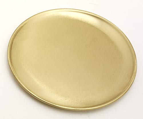 Kerzenteller, Dekoteller Messing Gold matt satiniert Ø 17 cm ideal für Kerzen, Taufkerzen, Hochzeitskerzen