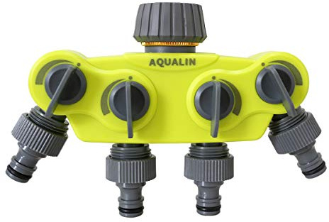 Aqualin 4-Wege Wasserverteiler Schlauch Verteiler Geeignet Für Wasserhahn Wasserschlauch Gartenschlauch Schlauchverteiler Für Garten Hof