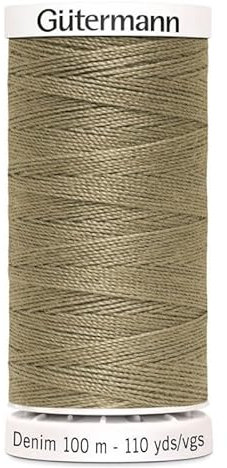 Gütermann Denim Polyester Nähgarn 100 Meter Jeansgarn pro Spule Hellgrau