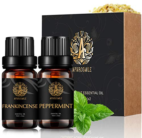 Aromatherapie Weihrauch ätherisches Öl Set für Kerzen herstellung, 2x10ml 100% reine Pfefferminze ätherische Öle set für Diffusor, Massage