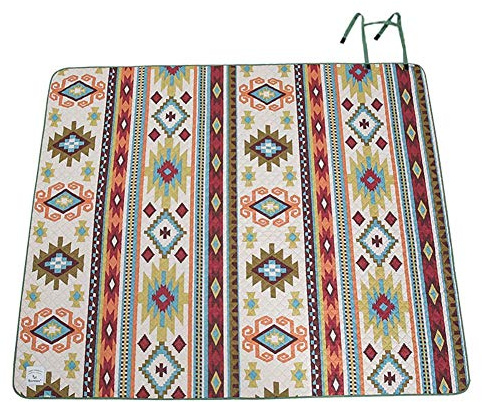 Picknickdecke Extra Groß Gesteppt Ethnisch Stranddecke Doppelseitig Wasserdicht Sanddicht Tragbar Faltbar Dicke Strandmatte Waschmaschinenfest Zum Draussen Camping Wandern Garten （L, Xl, Xxl）