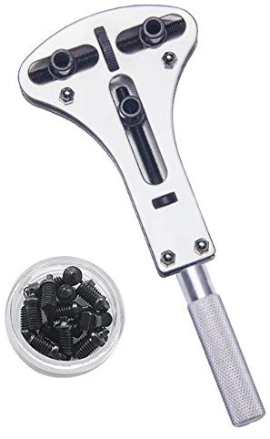 Ianulus Uhrenöffner, Uhrenrücken Entferner, Watch Removal Tool, with 18 Opening Screws zum Uhr Reparieren, Uhrenbatterie Ersetzen (Silber)