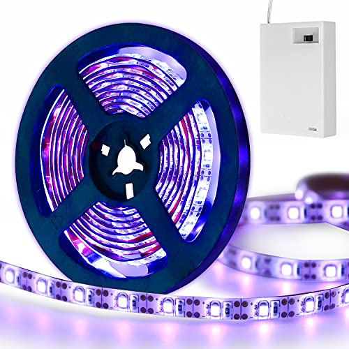 LYGZM Batteriebox Schwarzlicht led strip 2M 3528 120LED DC4.5V Mobile Installation UV LED 390-400nm IP65 wasserdicht For Christmas party, Halloween, DIY modification
