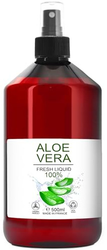 100% Natürliche Aloe Vera, Flüssigkeit, Reine Aloe Vera, im SPRAY, Ohne Konservierungsstoffe, Keine Chemikalien, Keine Verdickungsmittel, Aloe für die Haut und Haarpflege, Heimkosmetik 500 ml