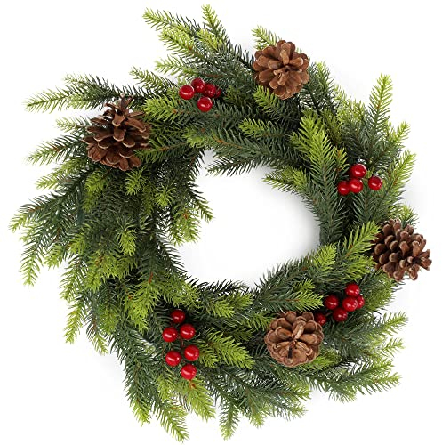 KADAX Ghirlanda natalizia in plastica PE, ghirlanda di Natale per porta, corona dell'Avvento, ghirlanda per Natale, ghirlanda di abete artificiale, ghirlanda da tavolo, decorazione da tavolo