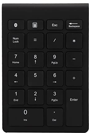 AMONIDA 22 Tasten Ziffernblock, BT304 ABS Wireless Nummernblock, Kompatibel mit Bluetooth 5.0, für Android, für für Mac OS-Systeme (Schwarz)