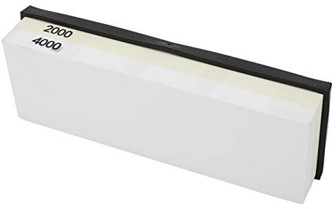 Afilador de Cuchillos Piedra de Afilar de Grano 2000 + 4000 Piedra de Afilar de Cuchillo Piedra de Afilar para Cuchillos de Grano 2000/4000 con Soporte de Silicona Antideslizante