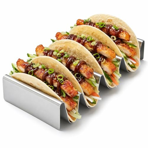CALLARON Crêpe ställ taco-ställ för ugnen taco stående platta taco rack av metall taco hyllor taco tablettstativ tacohållare, storpack rostfritt stål mjukt och hårt metallram