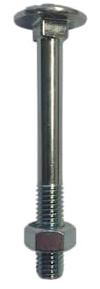Schloßschrauben Schlossschraube Flachrundschrauben Ø 5 bis 16 mm Länge 16-400 mm mit Sechskant Muttern DIN 603 Stahl verzinkt (200, Ø 5 x 25 mm)