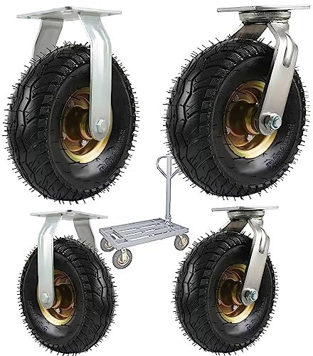 Ruedas Neumáticas De Repuesto, Rueda Giratoria De 6/8/10, Tranquila Y Fácil De Deslizar, Con Montaje De Vástago Roscado, Ruedas Muebles Industrial, Para Carro Móvil, Roulettes Roues