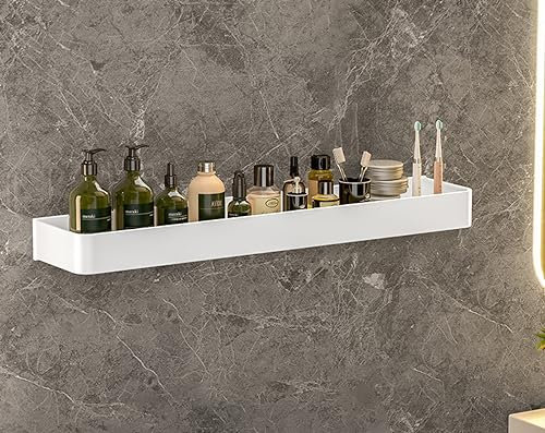 Etagères de Rangement Blanches Salle de Bain Salle de Bain Rangement, Blanc - Simple Couche 60cm
