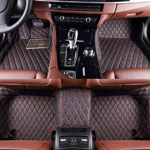MYVPRO Alfombras Auto Alfombrillas Personalizadas Coche para Chevy para Corvette C8 2020 2021 2022 2023 2024 Accesorios Cuero para Coche Alfombra Pies Alfombrillas Cuero Coche (Color : Negro Rojo)