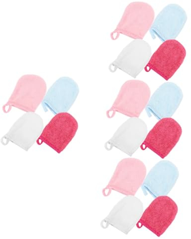 Angoily 4er-set Gesichtsreinigungshandschuhe Make-up-entferner-handschuhe Für Das Gesicht Sanfte Schrubbhandschuhe Aus Für Frauen Und Mädchen 4 Stück X 4