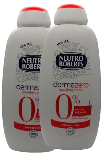 2x Neutro Roberts, Bagnodoccia Dermazero Ipoallergenico, 0% Sapone e Coloranti 450ml