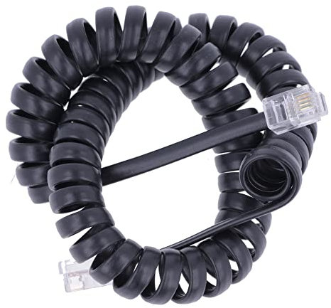 Cavo telefonico allungabile RJ9 maschio a spirale, 2 m, nero