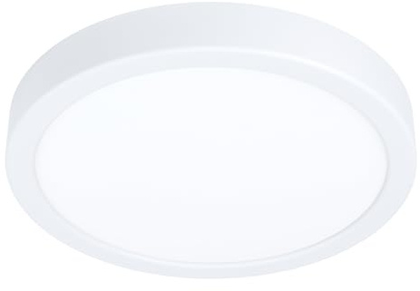 EGLO LED Deckenleuchte Fueva 5, Ø 21 cm runde | Deckenlampe mit Bewegungsmelder, Aufbaulampe aus Metall und Kunststoff in Weiß, Deckenbeleuchtung warmweiß