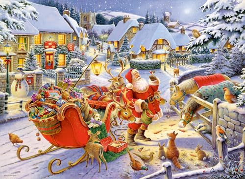 Ravensburger Collection No.1 Christmas Market & Santa Claus' Christmas Supper 2x 500 Piece Jigsaw Puzzle for Adults and Kids Age 10 Years Up