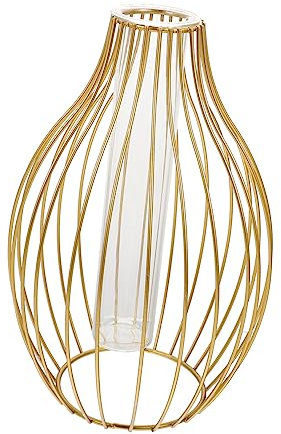 HAWILLOSCH Glas-pflanzenröhre Grünpflanzenbehälter Hydroponische Vase Mit Metallgestell Glasröhrenvase Für Hydrokultur Glasröhren-blumentopf Für Haus Und Bürodekoration
