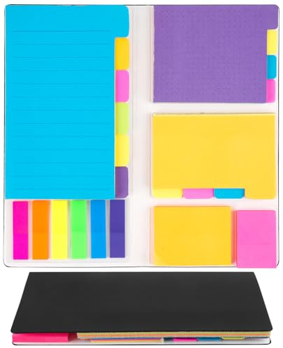 402 Sheets Sticky Notes, Sticky Tabs, Pastel Book Tabs with PU Leather Cover, Self-Stick Page Markers Tabs, Index Tabs for Annotating Books Bible Study Stationery School Revision Supplies