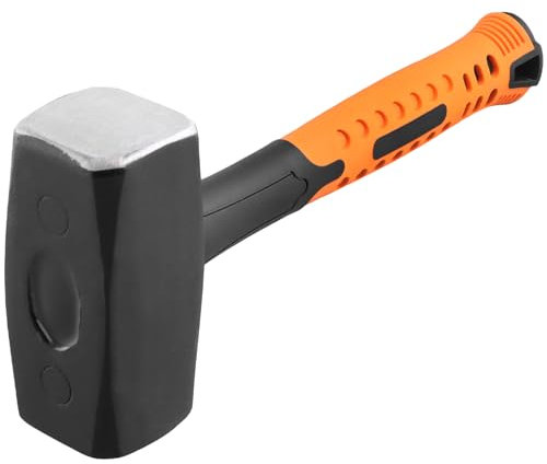 TAICHEUT 4lb Club Hammer, 2kg Lump Sledge Hammer with High Carbon Steel Head and Non-Slip Ergonomic Grip for Home Decoration Industrial Woodworking Operations