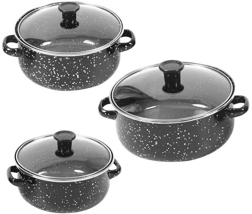 SHOWERORO Mini Soup Pot Cooking Pot Lid Enamel Saucepan Small Cooking Handle Saucepan Kitchen Cookware